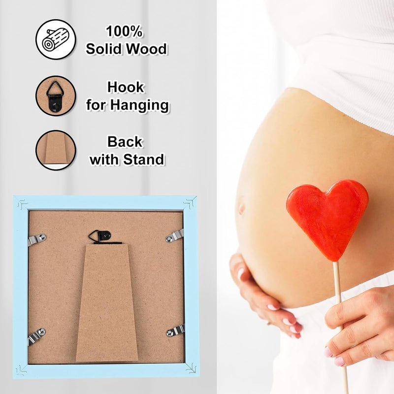 KINLINK Baby Sonogram Picture Frame, Love at First Sight Ultrasound Picture Frame, Pregnancy Gifts for Expecting Mom&Dad, Gender Reveal Party, Baby Keepsake Announcement Light Blue - Image 4